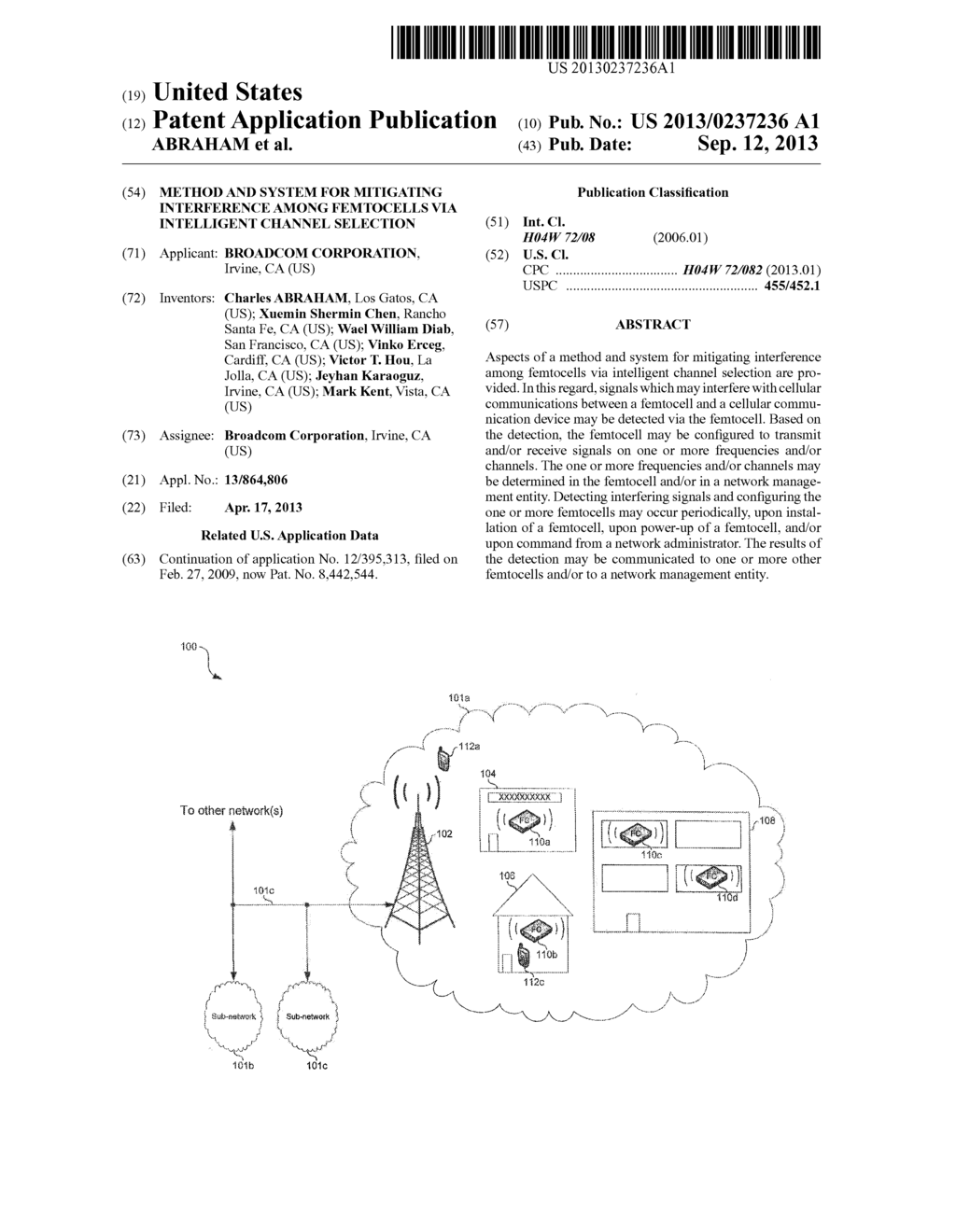 Method and System for Mitigating Interference Among Femtocells Via     Intelligent Channel Selection - diagram, schematic, and image 01