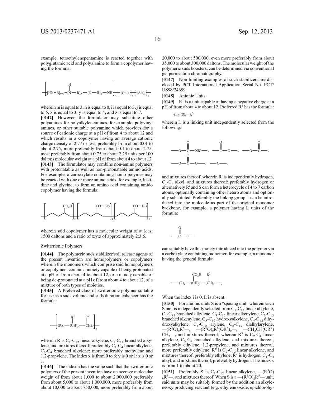 POLYMERS, COMPOSITIONS AND METHODS OF USE FOR FOAMS, LAUNDRY DETERGENTS,     SHOWER RINSES AND COAGULANTS - diagram, schematic, and image 17