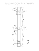 STEERING RACK HOUSING COMPRISING CROSS-SECTIONAL CONTRACTIONS FORMED IN     THE RACK HOUSING AND SUPPORTING BEARING diagram and image