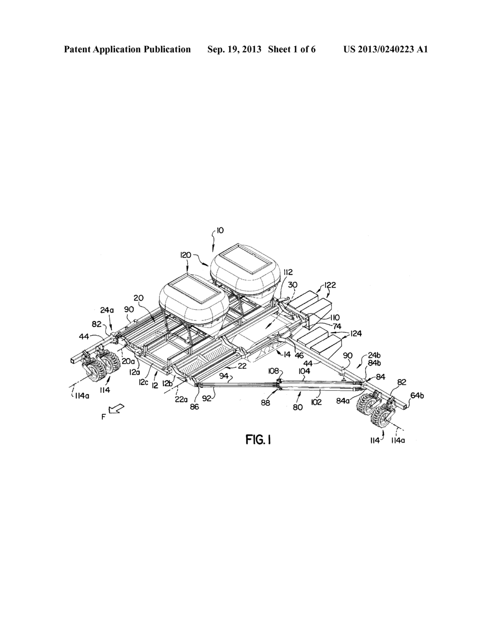 FOLDING AGRICULTURAL TOOL CARRIER HAVING COMPACT STORAGE POSITION - diagram, schematic, and image 02