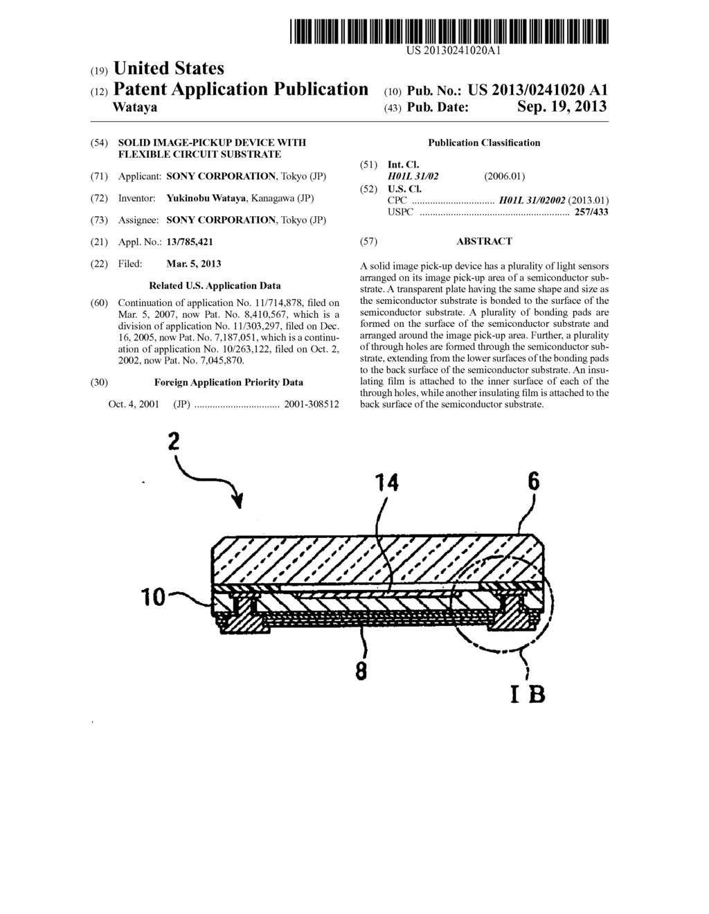 SOLID IMAGE-PICKUP DEVICE WITH FLEXIBLE CIRCUIT SUBSTRATE - diagram, schematic, and image 01