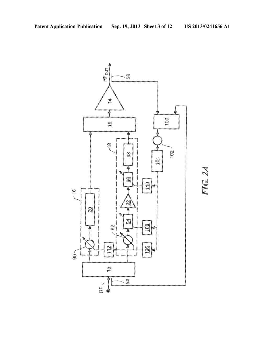 Power Amplification System Using Doherty Amplifier with Linearization     Circuit and Related Techniques - diagram, schematic, and image 04