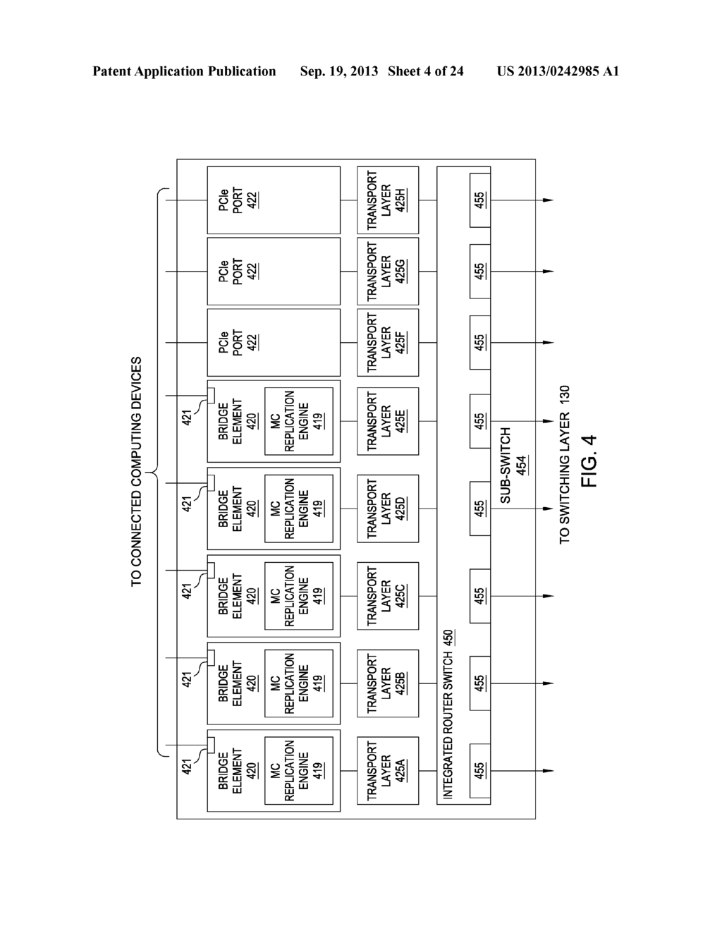 MULTICAST BANDWIDTH MULTIPLICATION FOR A UNIFIED DISTRIBUTED SWITCH - diagram, schematic, and image 05