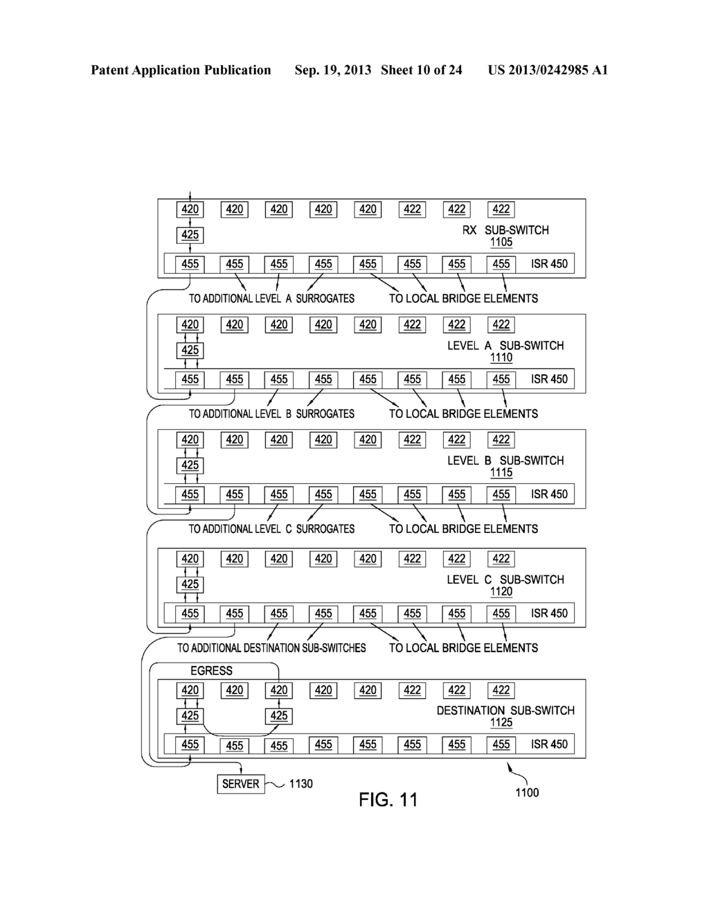 MULTICAST BANDWIDTH MULTIPLICATION FOR A UNIFIED DISTRIBUTED SWITCH - diagram, schematic, and image 11