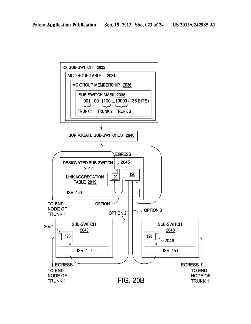 MULTICAST BANDWIDTH MULTIPLICATION FOR A UNIFIED DISTRIBUTED SWITCH - diagram, schematic, and image 24