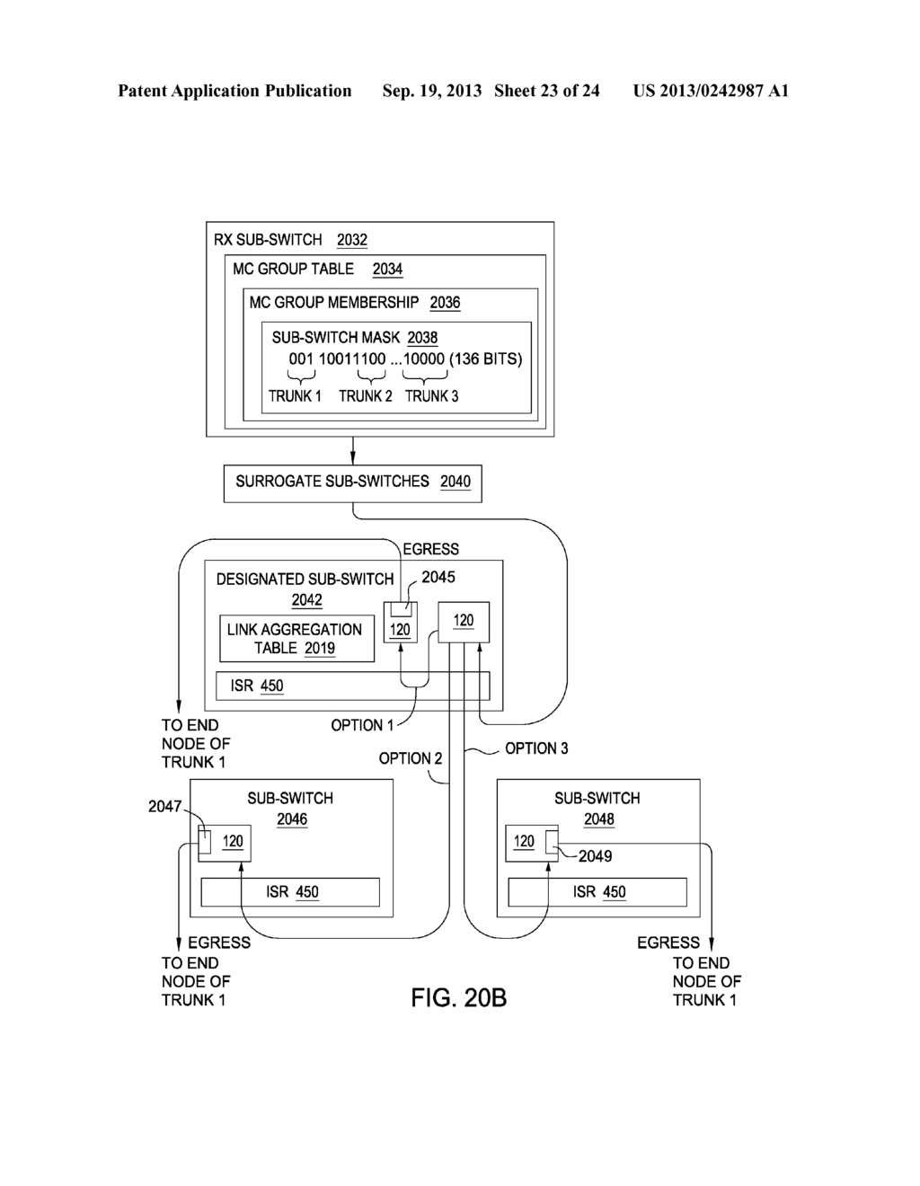 DYNAMIC OPTIMIZATION OF A MULTICAST TREE HIERARCHY FOR A DISTRIBUTED     SWITCH - diagram, schematic, and image 24