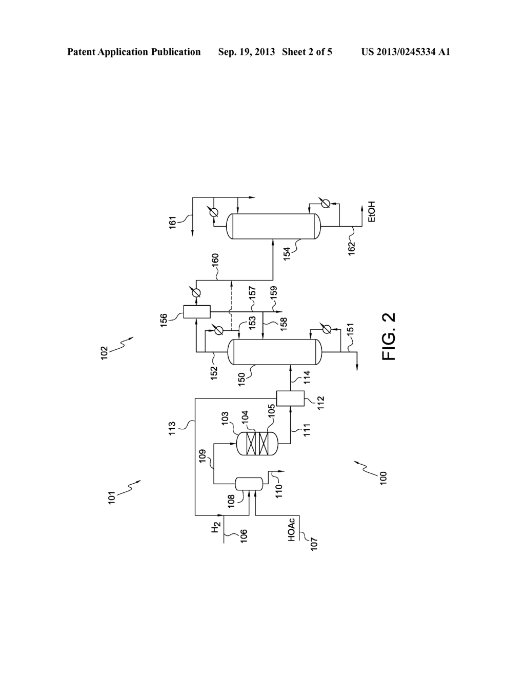 Stacked Bed Reactor with Diluents for Producing Ethanol - diagram, schematic, and image 03