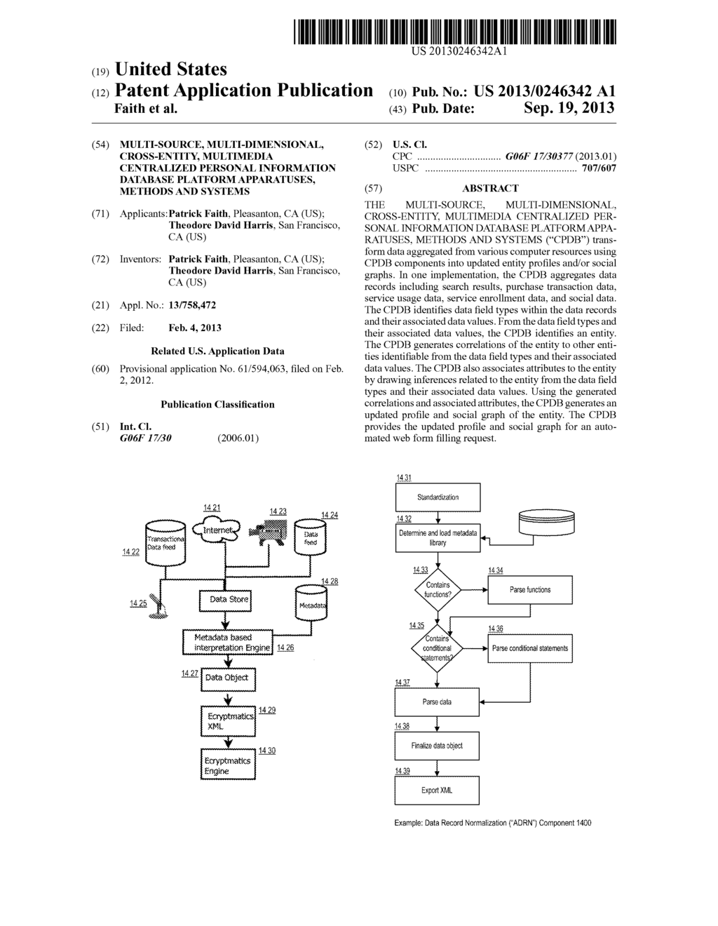 Multi-Source, Multi-Dimensional, Cross-Entity, Multimedia Centralized     Personal Information Database Platform Apparatuses, Methods and Systems - diagram, schematic, and image 01