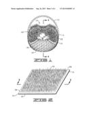 CONTAINER FOR DECORATIVE GRASS CONTAINING A LINER WITH NATURAL GRASS TUFT diagram and image