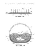 CONTAINER FOR DECORATIVE GRASS CONTAINING A LINER WITH NATURAL GRASS TUFT diagram and image