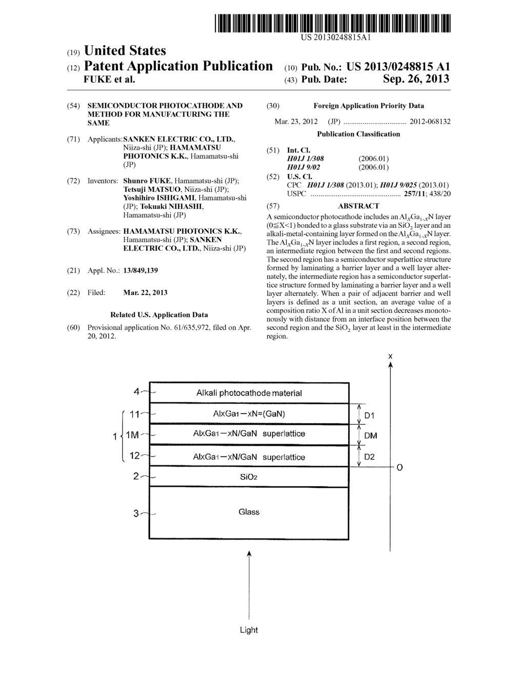 SEMICONDUCTOR PHOTOCATHODE AND METHOD FOR MANUFACTURING THE SAME - diagram, schematic, and image 01