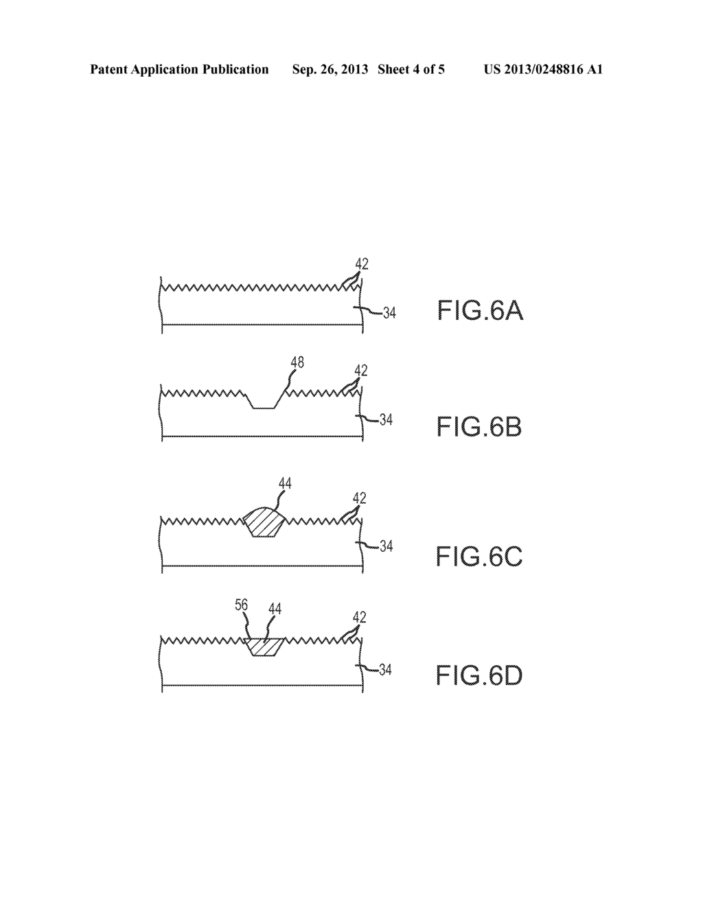 Light Emitting Diode (LED) Die Having Recessed Electrode And Light     Extraction Structures And Method Of Fabrication - diagram, schematic, and image 05