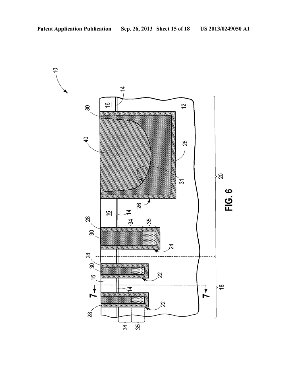 INTEGRATED CIRCUIT DEVICES AND METHODS OF FORMING MEMORY ARRAY AND     PERIPHERAL CIRCUITRY ISOLATION - diagram, schematic, and image 16