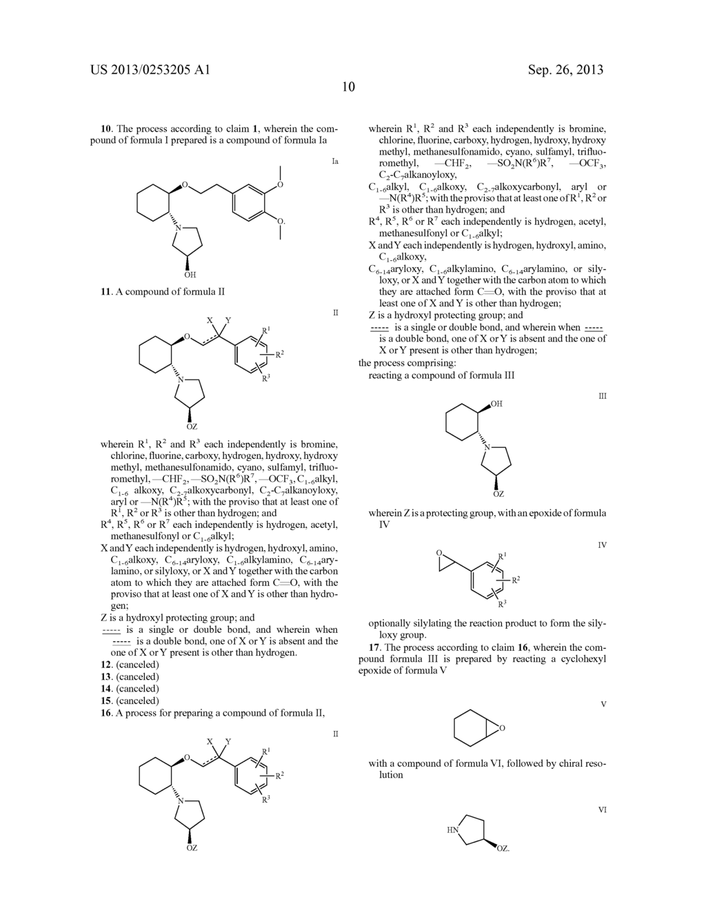 PROCESS FOR PREPARATION OF AMINOCYCLOHEXYL ETHERS AND INTERMEDIATE     PRODUCTS USED IN THE PROCESS - diagram, schematic, and image 11