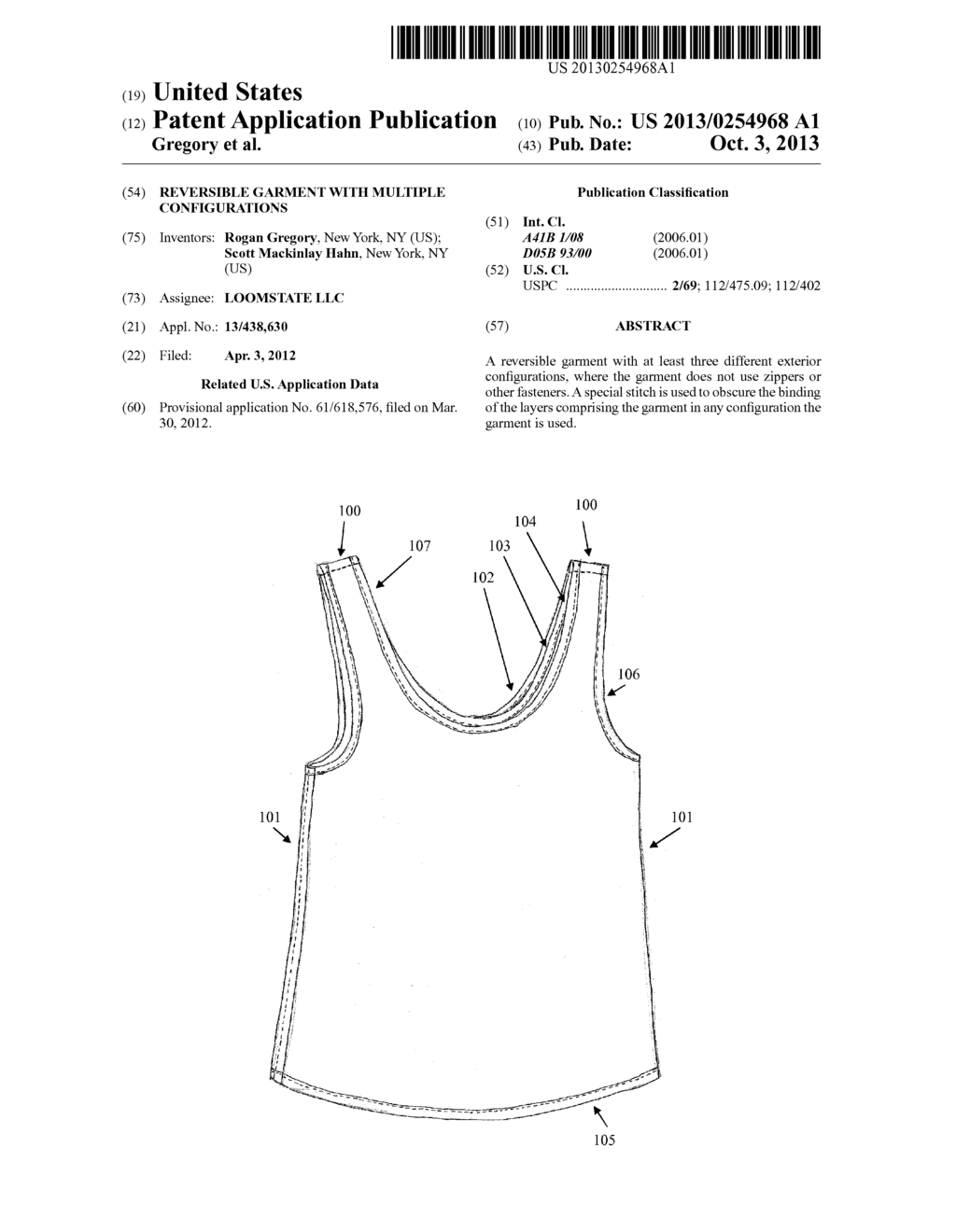 Reversible Garment with Multiple Configurations - diagram, schematic, and image 01