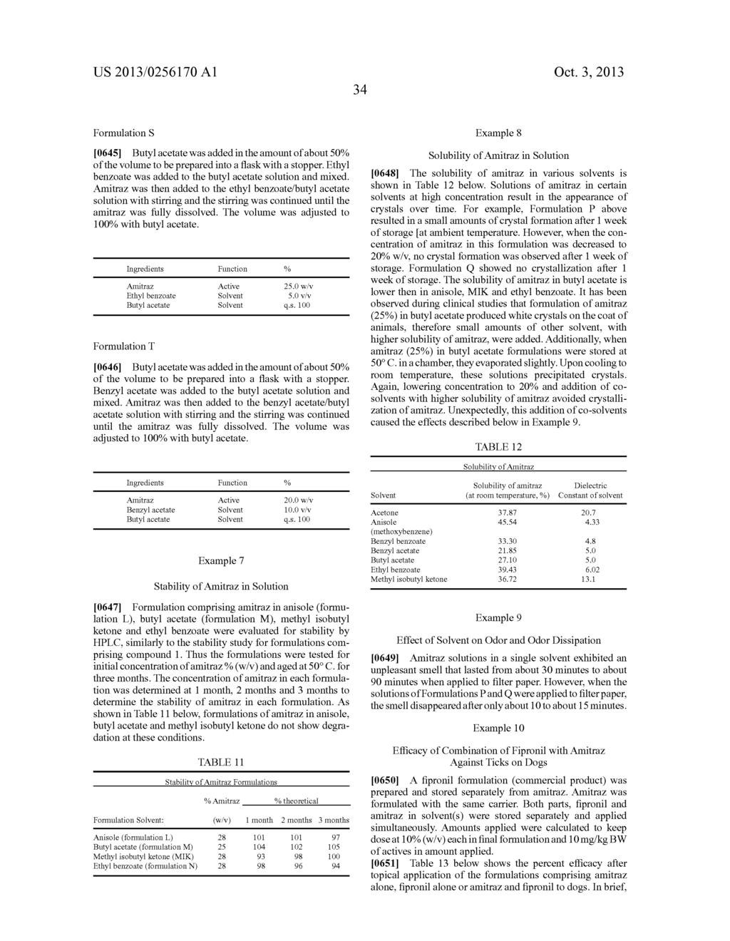 COMPOSITIONS COMPRISING AN ARYL PYRAZOLE AND/OR A FORMAMIDINE, METHODS AND     USES THEREOF - diagram, schematic, and image 42