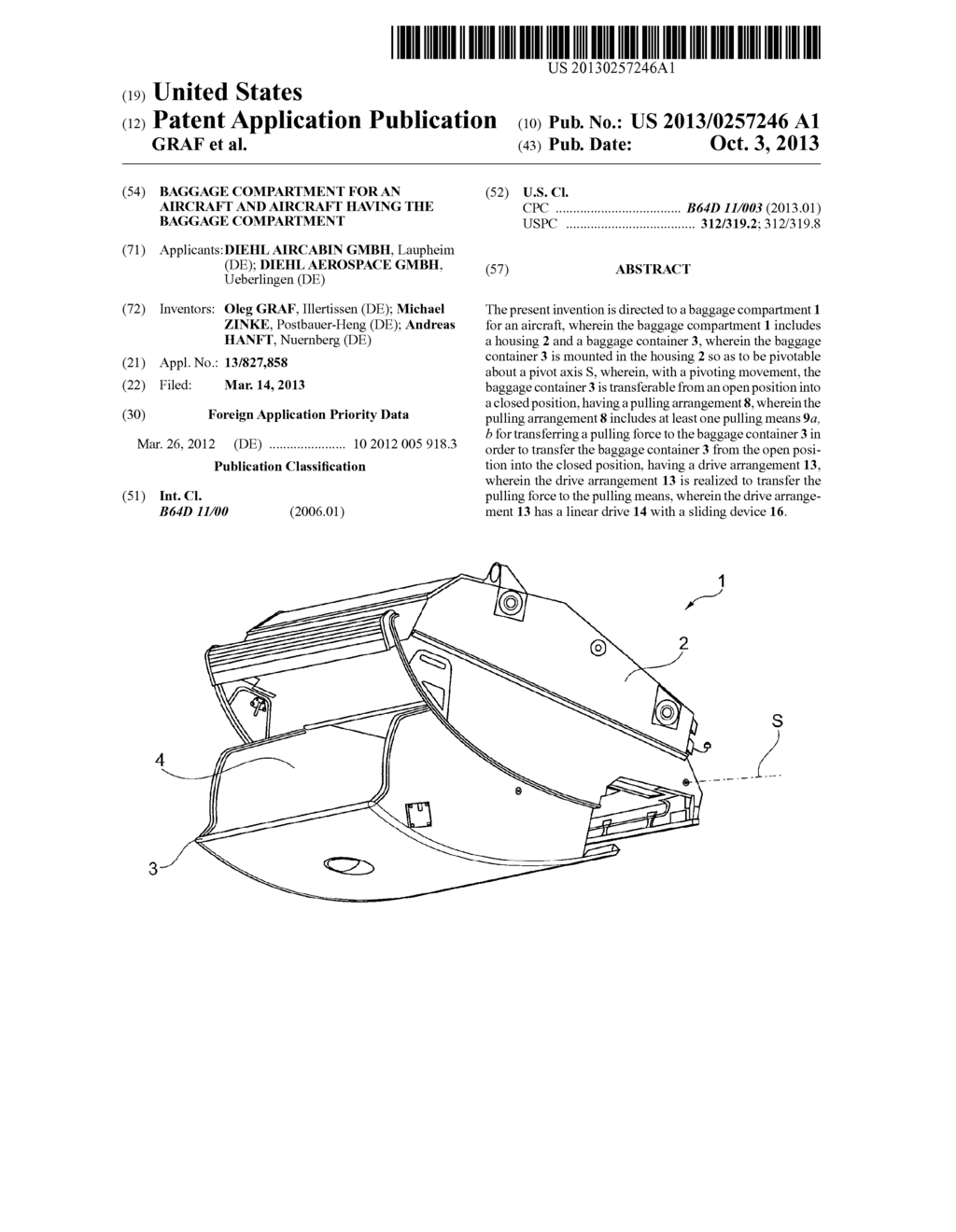 BAGGAGE COMPARTMENT FOR AN AIRCRAFT AND AIRCRAFT HAVING THE BAGGAGE     COMPARTMENT - diagram, schematic, and image 01