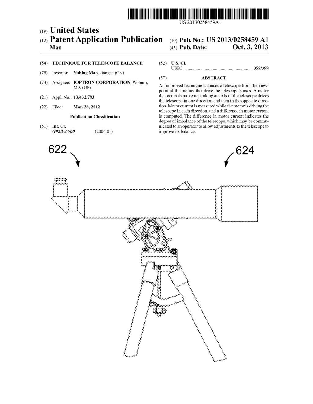 TECHNIQUE FOR TELESCOPE BALANCE - diagram, schematic, and image 01