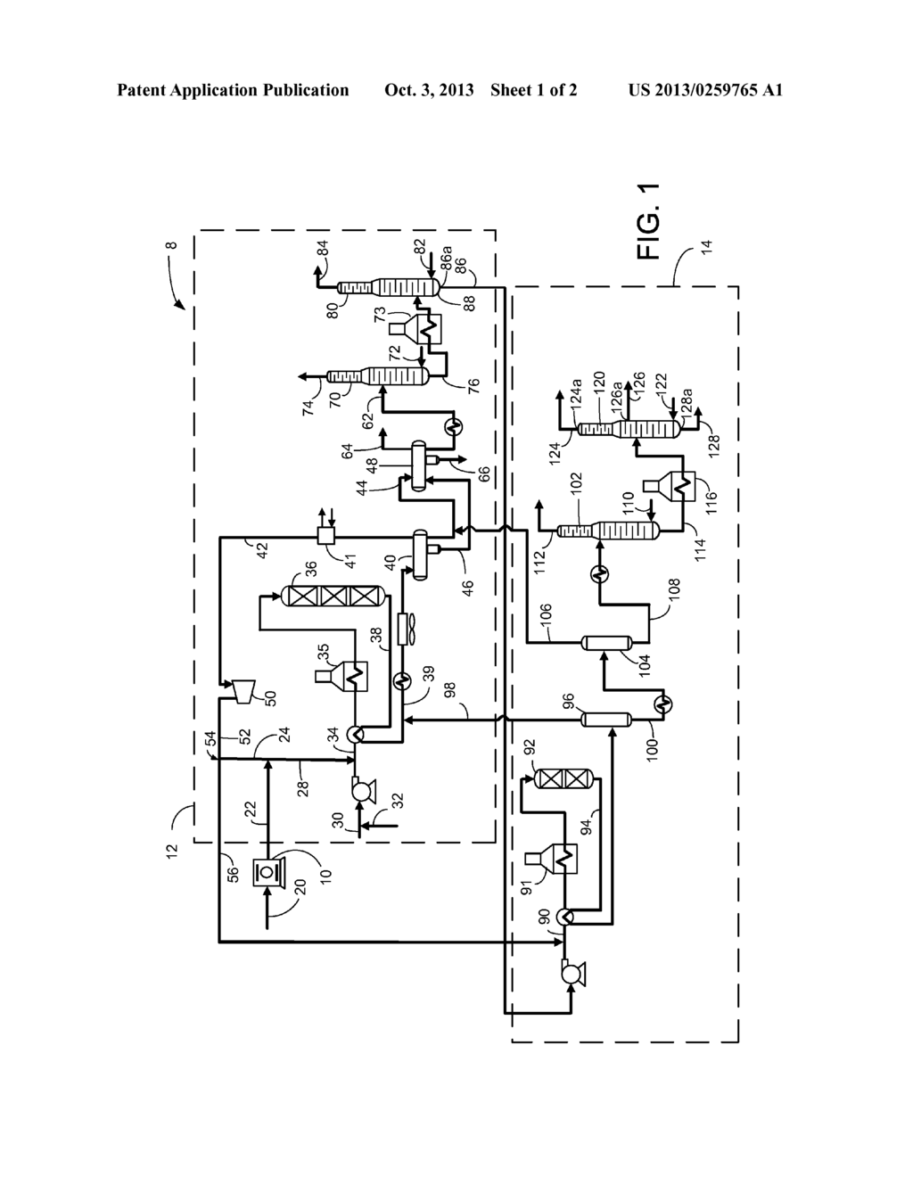 PROCESS AND APPARATUS FOR PRODUCING DIESEL FROM A HYDROCARBON STREAM - diagram, schematic, and image 02