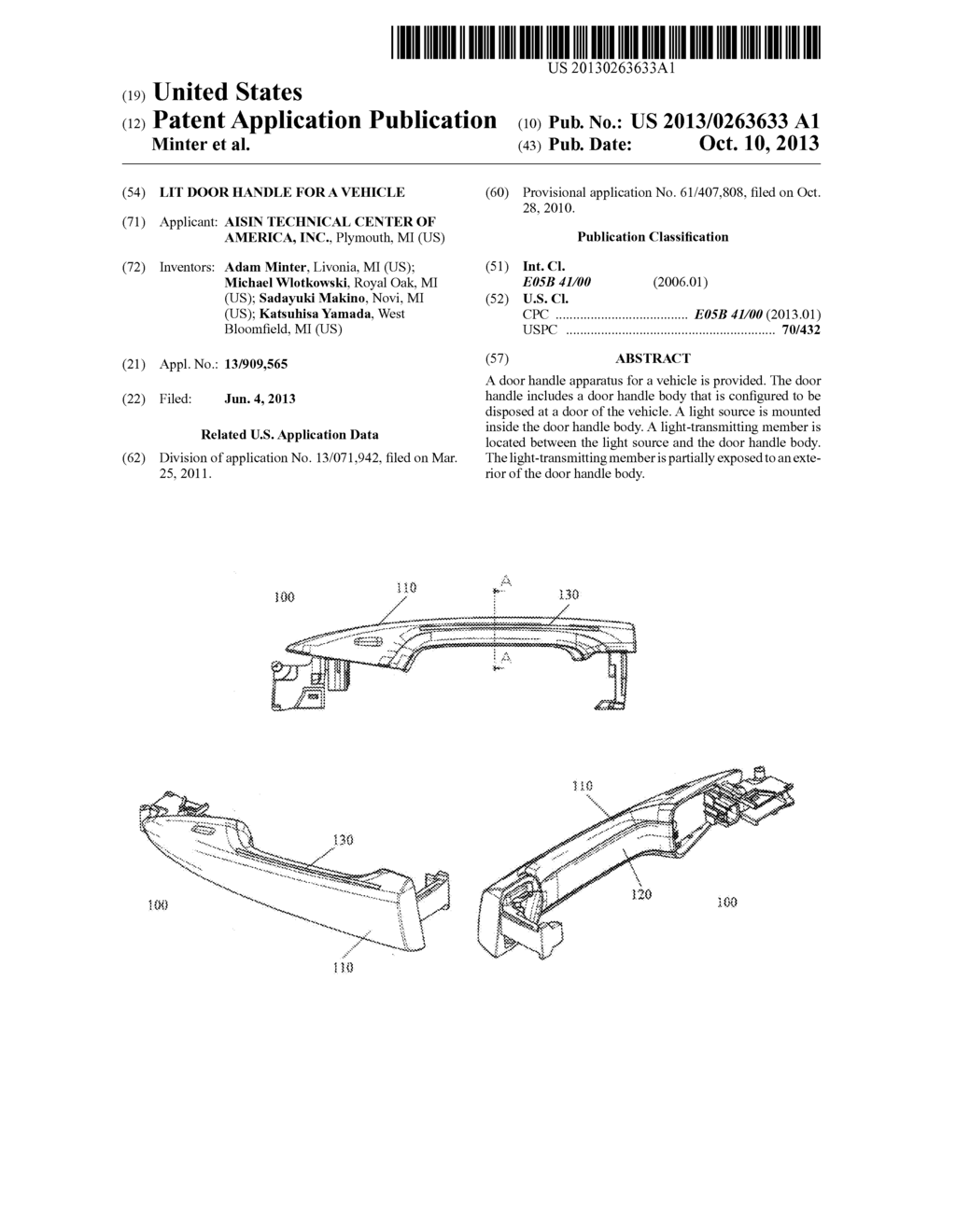 LIT DOOR HANDLE FOR A VEHICLE - diagram, schematic, and image 01