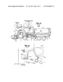 Front-Loadable Refuse Container Having Side-Loading Robotic Arm With     Motors And Other Mass Mounted At Rear Of Container And Use Of Same With     Front-Loading Waste-Hauling Vehicle Having Hydraulic Front Forks Or Other     Retractably Engageable Lift Means diagram and image