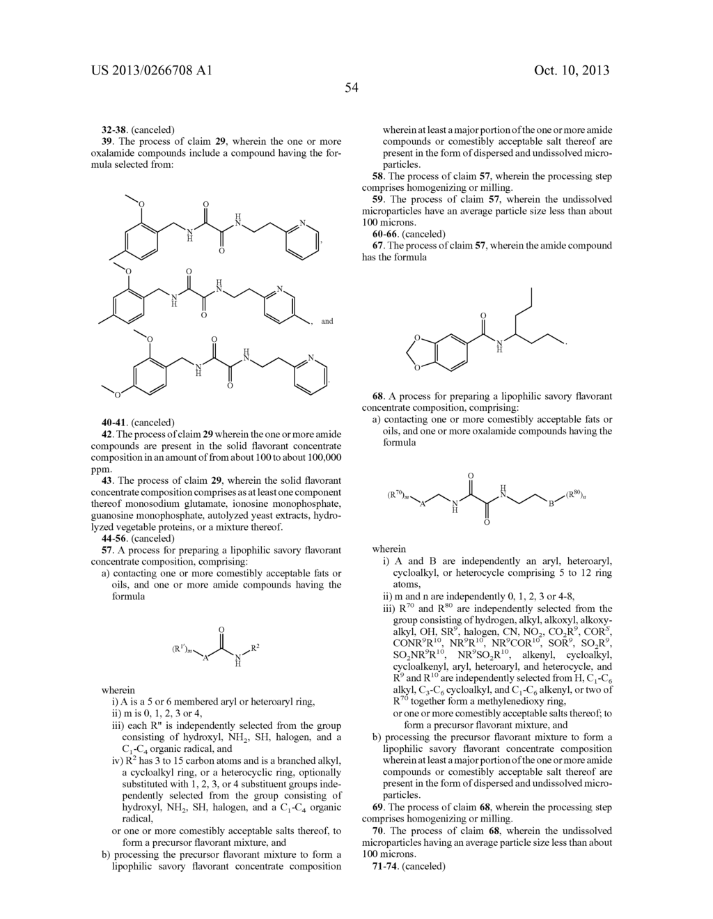 COMESTIBLE COMPOSITIONS COMPRISING HIGH POTENCY SAVORY FLAVORANTS, AND     PROCESSES FOR PRODUCING THEM - diagram, schematic, and image 55