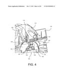 Miter Saw with Cutting Alignment Device on a Dust Chute diagram and image