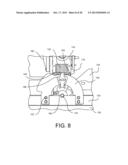 Miter Saw with Cutting Alignment Device on a Dust Chute diagram and image