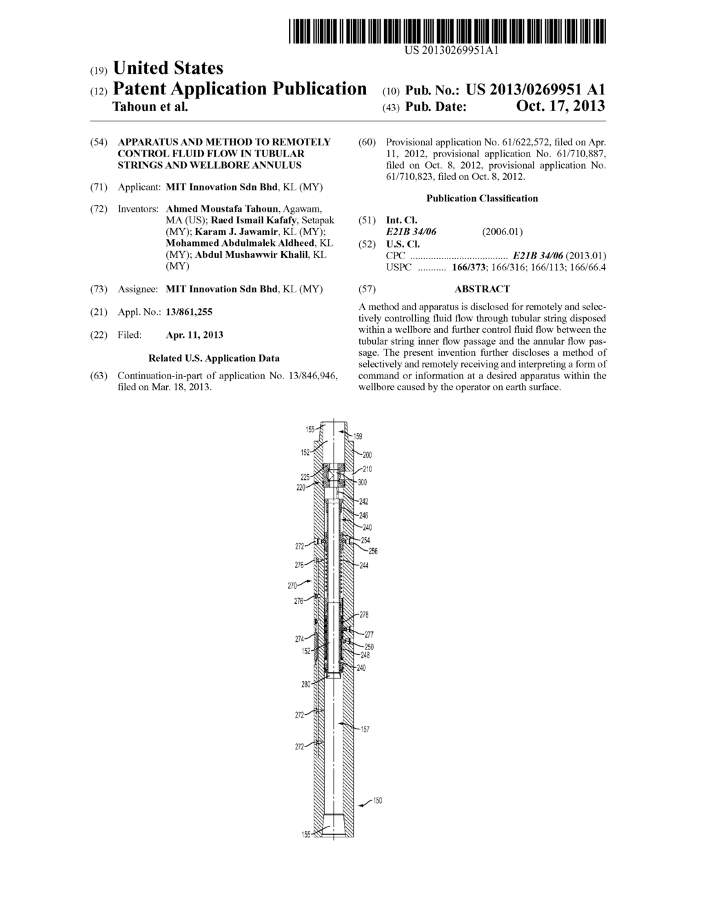 Apparatus and Method to Remotely Control Fluid Flow in Tubular Strings and     Wellbore Annulus - diagram, schematic, and image 01