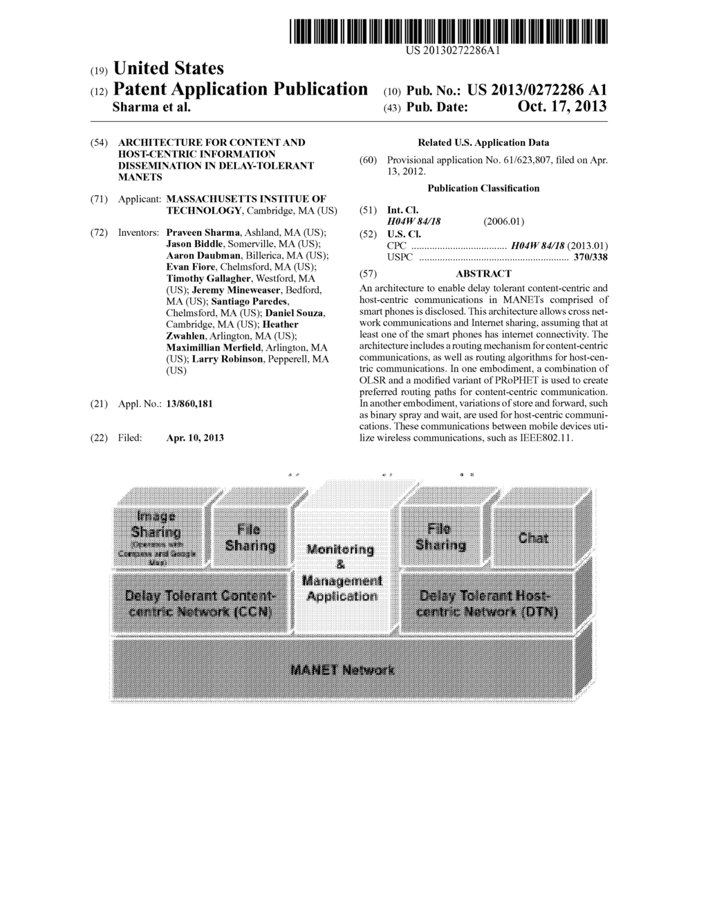 Architecture For Content And Host-Centric Information Dissemination In     Delay-Tolerant MANETs - diagram, schematic, and image 01