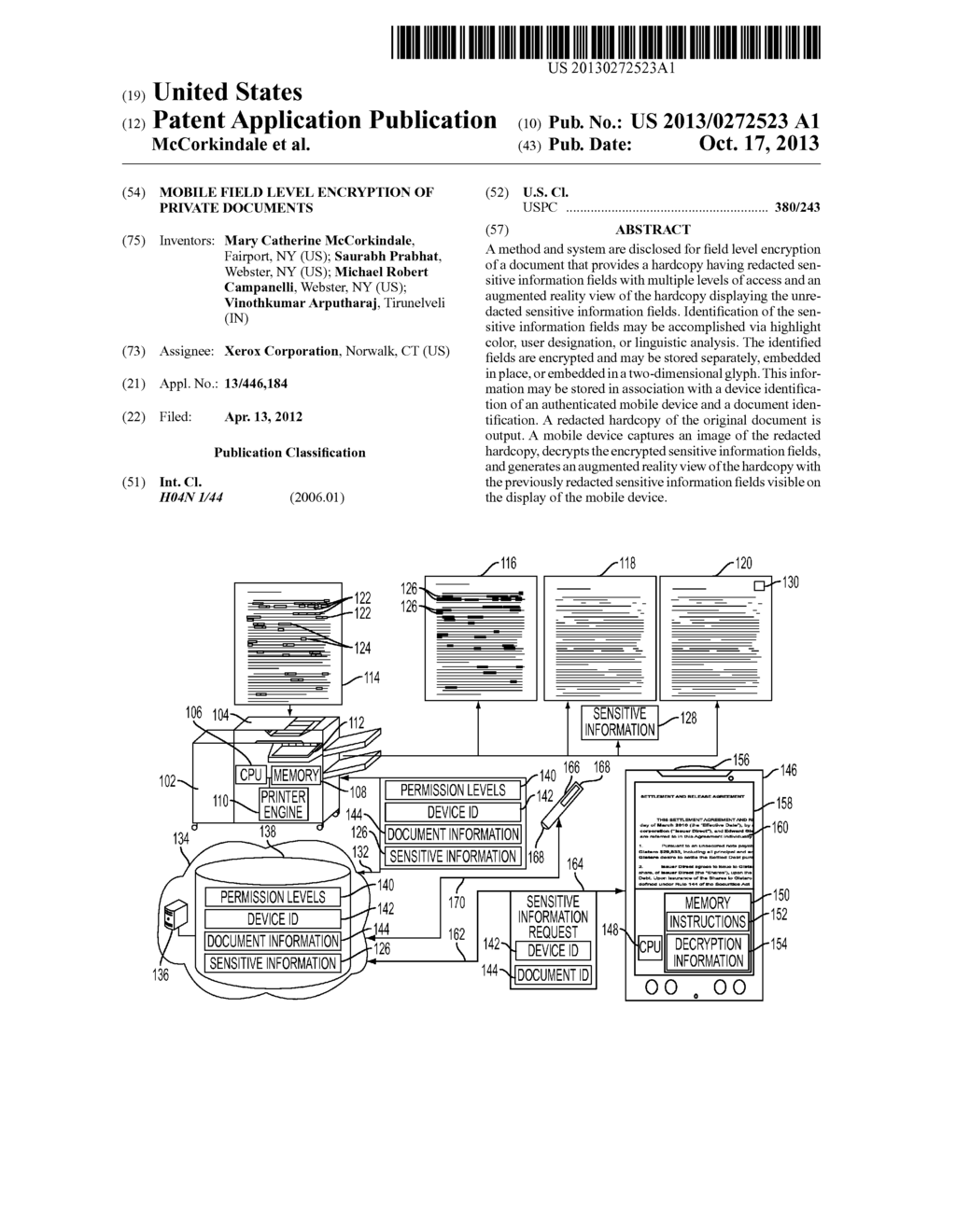 MOBILE FIELD LEVEL ENCRYPTION OF PRIVATE DOCUMENTS - diagram, schematic, and image 01