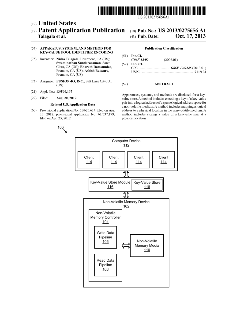 APPARATUS, SYSTEM, AND METHOD FOR KEY-VALUE POOL IDENTIFIER ENCODING - diagram, schematic, and image 01