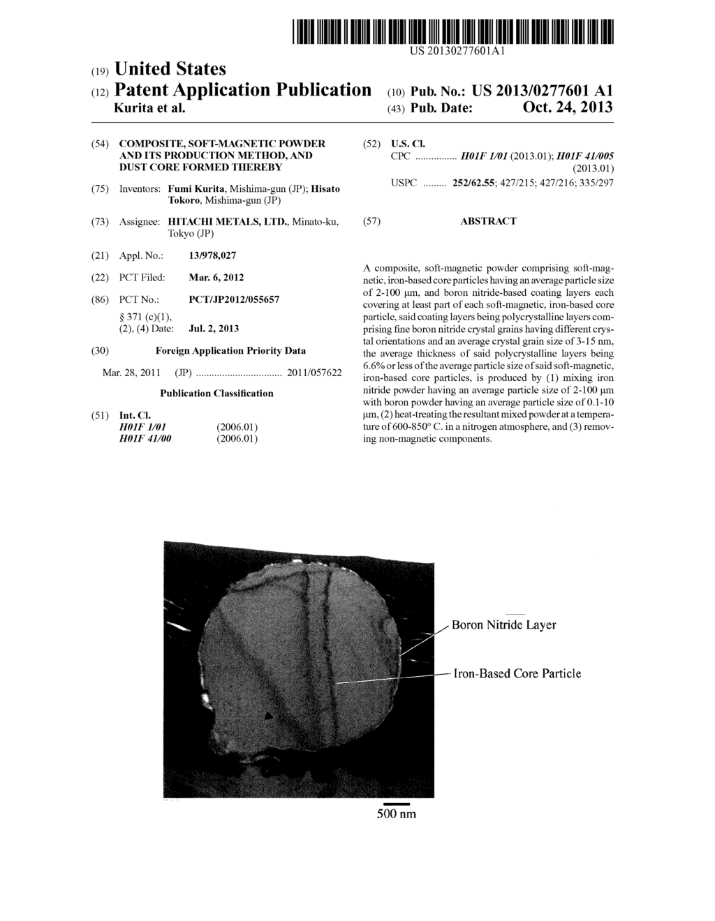 COMPOSITE, SOFT-MAGNETIC POWDER AND ITS PRODUCTION METHOD, AND DUST CORE     FORMED THEREBY - diagram, schematic, and image 01