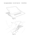 Stand and drawing-easel attached to a keyboard to use with mobile     electronic devices diagram and image