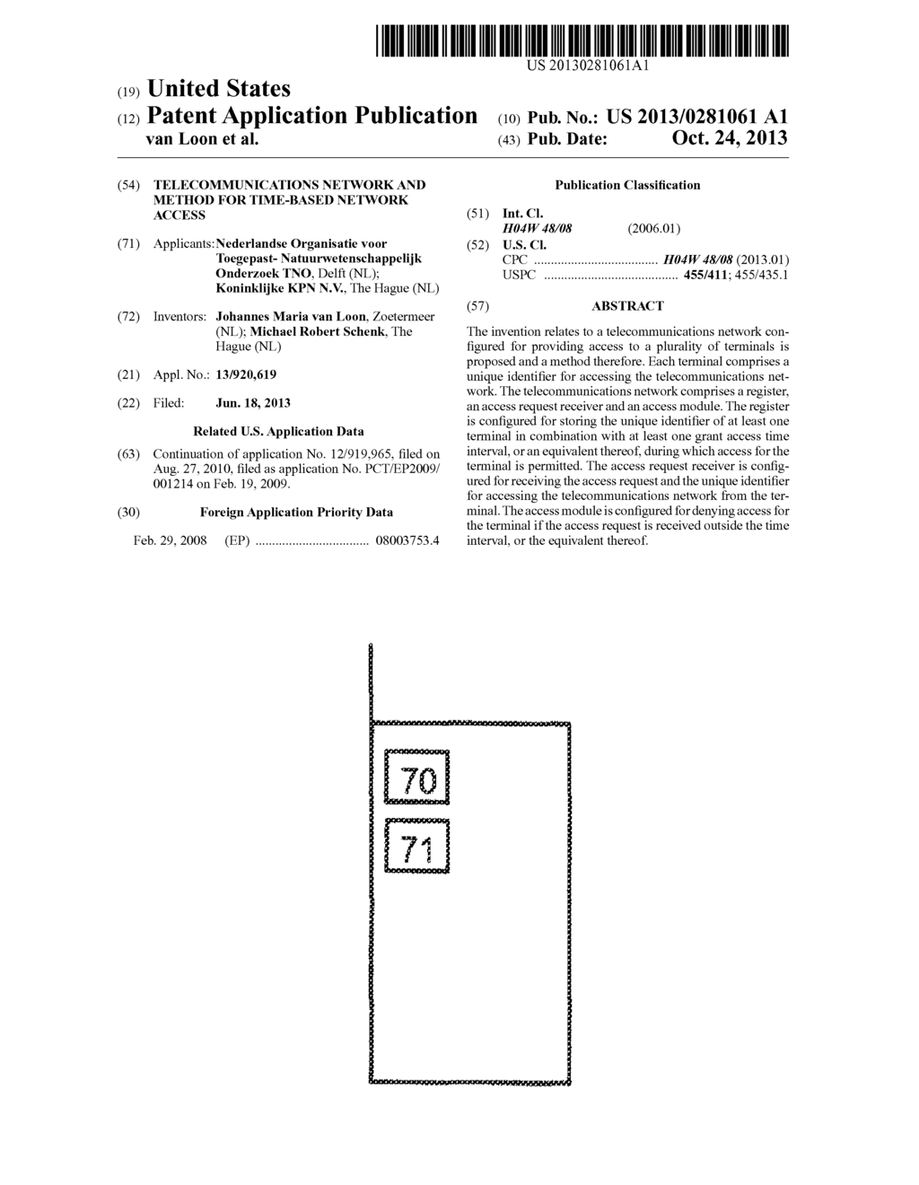 Telecommunications Network and Method for Time-Based Network Access - diagram, schematic, and image 01