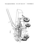 PULL-TYPE CROP HARVESTING MACHINE TRANSPORT SYSTEM ACTUATED AT A     PREDETERMINED ANGLE OF THE HITCH diagram and image