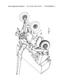 PULL-TYPE CROP HARVESTING MACHINE TRANSPORT SYSTEM ACTUATED AT A     PREDETERMINED ANGLE OF THE HITCH diagram and image