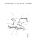 VARIABLE-GEOMETRY SPACING CONNECTOR FOR FORMWORK AND MODULAR FORMWORK     SYSTEM INCLUDING SUCH CONNECTOR diagram and image