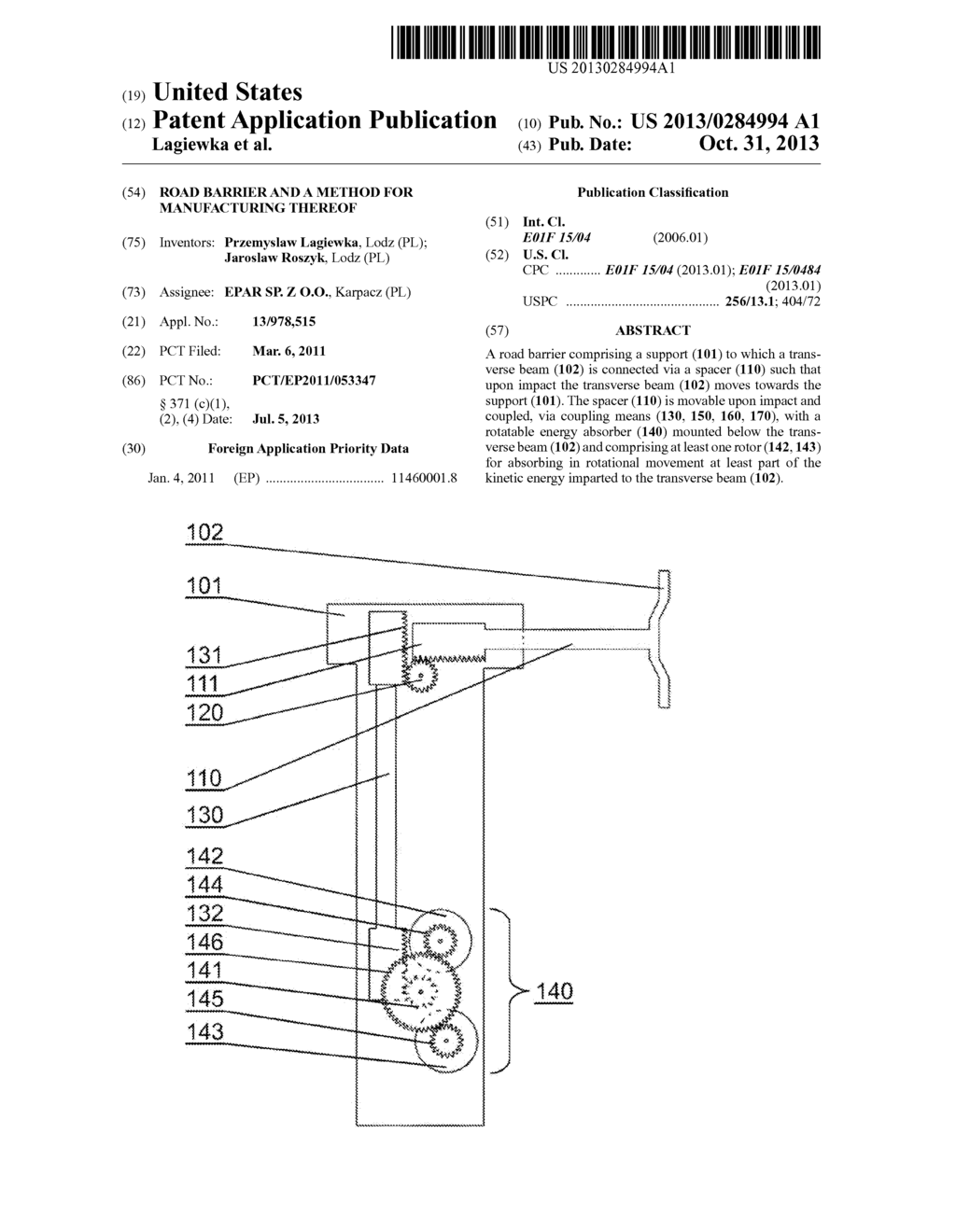 Road Barrier And A Method For Manufacturing Thereof - diagram, schematic, and image 01