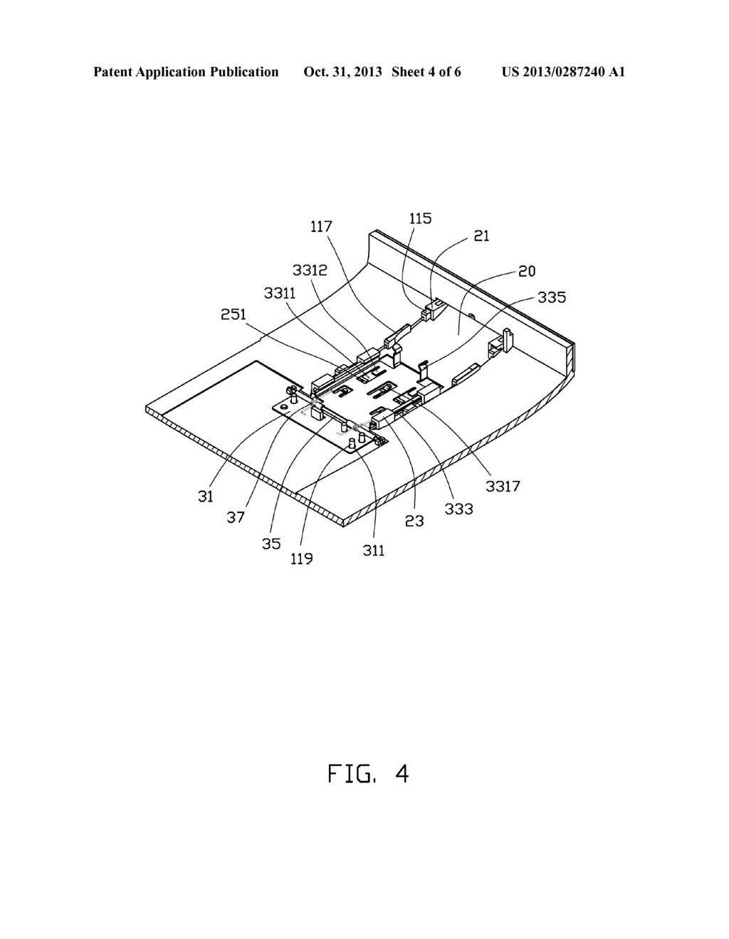 EARPHONE RECEIVING ASSEMBLY AND PORTABLE ELECTRONIC DEVICE HAVING SAME - diagram, schematic, and image 05