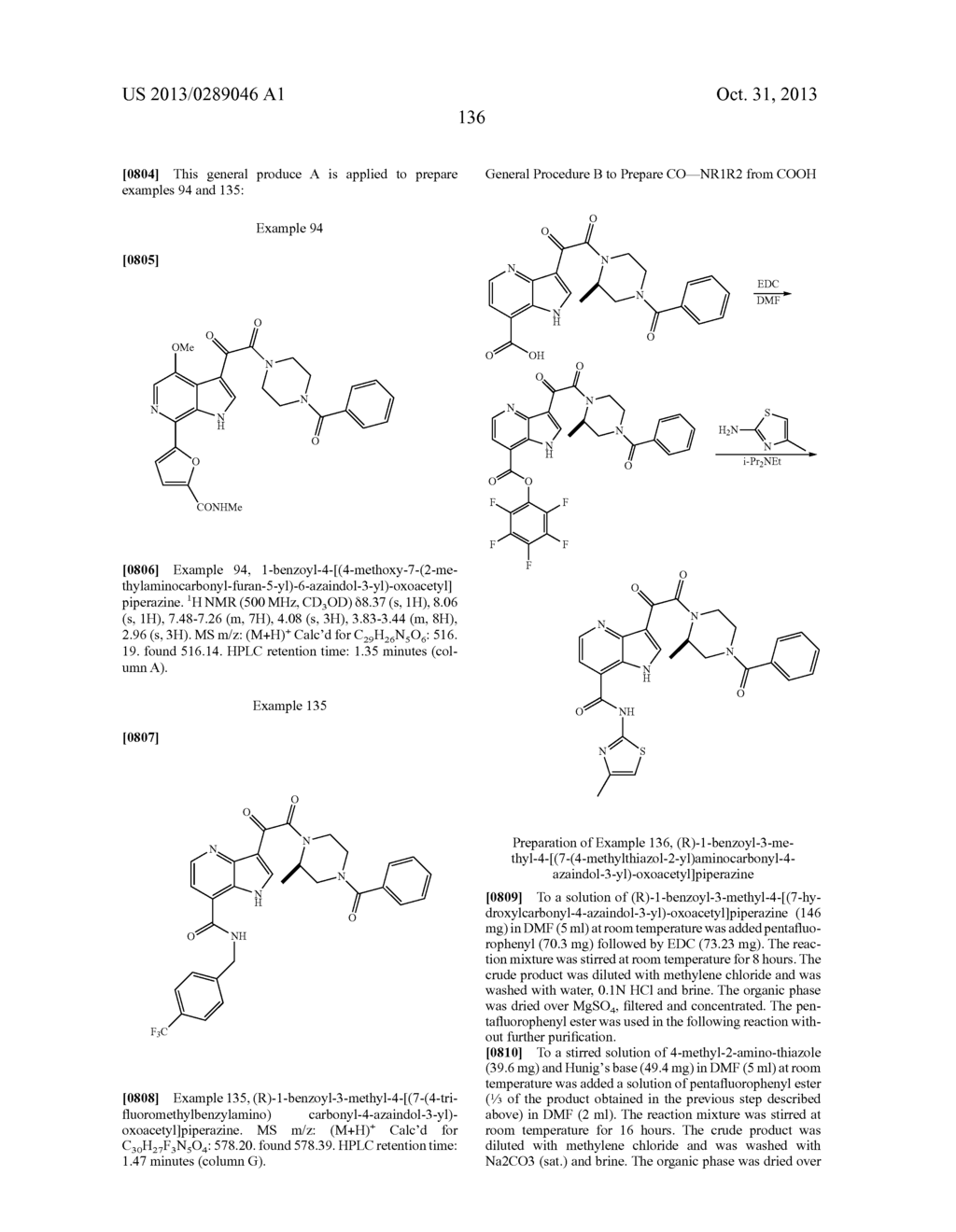 PHARMACEUTICAL FORMULATIONS OF SUBSTITUTED AZAINDOLEOXOACETIC PIPERAZINE     DERIVATIVES WITH PROTEASE INHIBITORS - diagram, schematic, and image 137