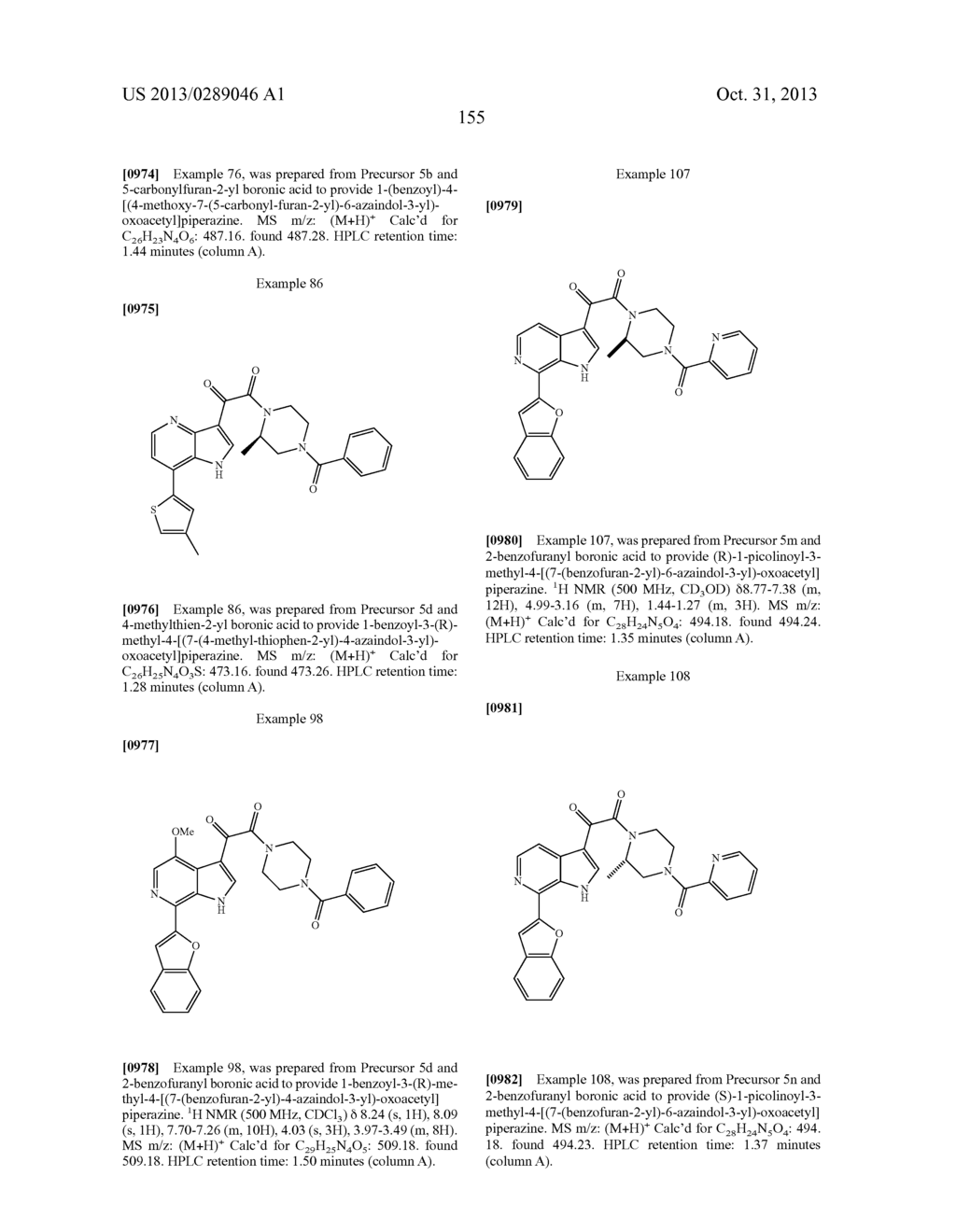 PHARMACEUTICAL FORMULATIONS OF SUBSTITUTED AZAINDOLEOXOACETIC PIPERAZINE     DERIVATIVES WITH PROTEASE INHIBITORS - diagram, schematic, and image 156