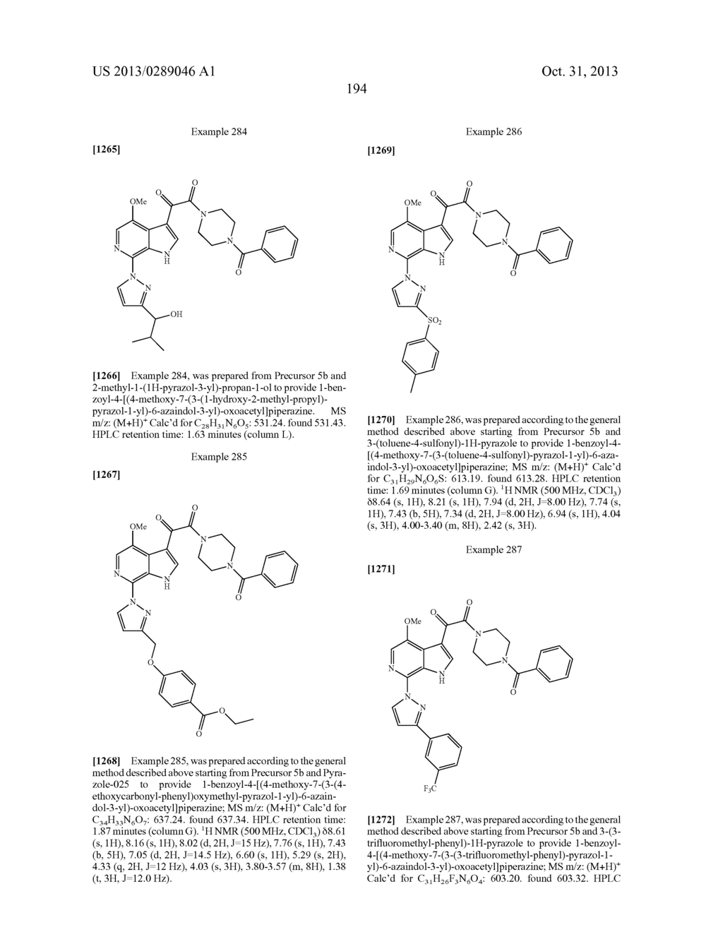 PHARMACEUTICAL FORMULATIONS OF SUBSTITUTED AZAINDOLEOXOACETIC PIPERAZINE     DERIVATIVES WITH PROTEASE INHIBITORS - diagram, schematic, and image 195