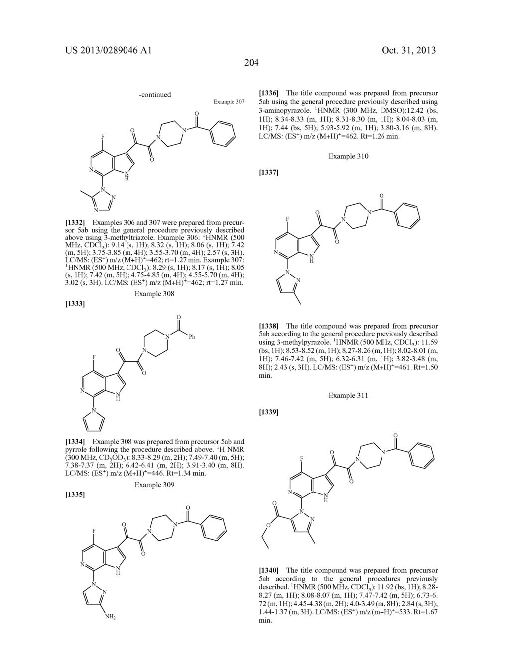 PHARMACEUTICAL FORMULATIONS OF SUBSTITUTED AZAINDOLEOXOACETIC PIPERAZINE     DERIVATIVES WITH PROTEASE INHIBITORS - diagram, schematic, and image 205