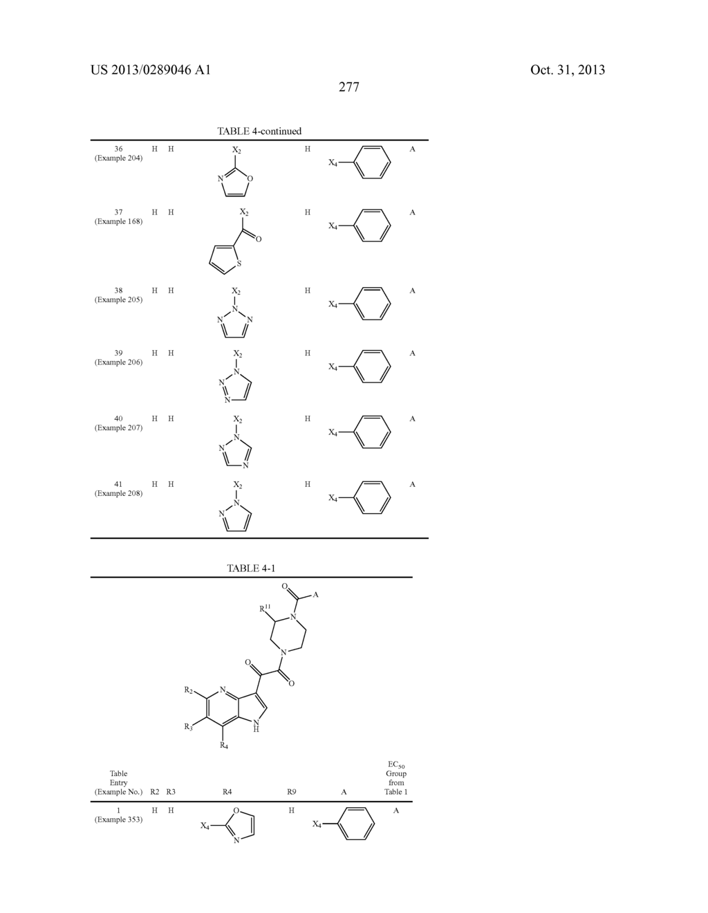 PHARMACEUTICAL FORMULATIONS OF SUBSTITUTED AZAINDOLEOXOACETIC PIPERAZINE     DERIVATIVES WITH PROTEASE INHIBITORS - diagram, schematic, and image 278