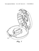 CAP DISPLACEMENT MECHANISM FOR LANCING DEVICE AND MULTI-LANCET CARTRIDGE diagram and image