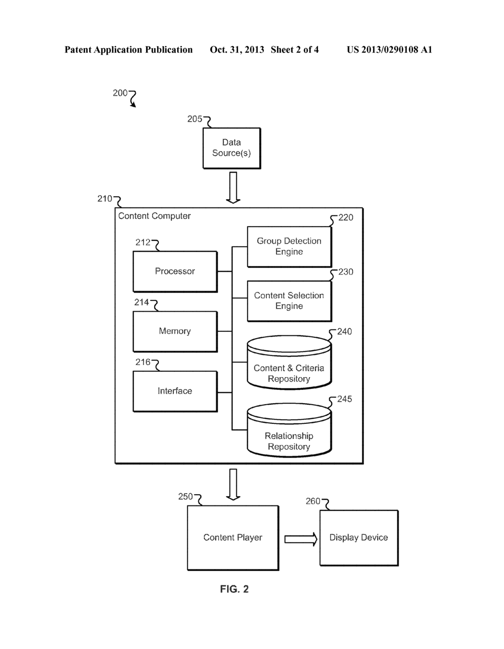 SELECTION OF TARGETED CONTENT BASED ON RELATIONSHIPS - diagram, schematic, and image 03