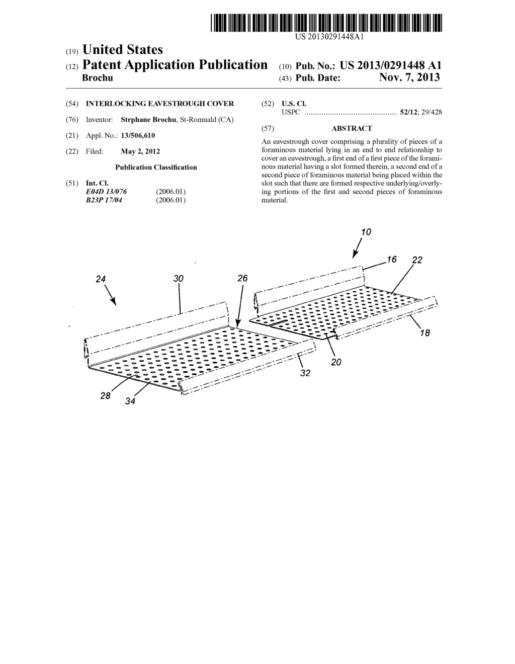 Interlocking eavestrough cover - diagram, schematic, and image 01