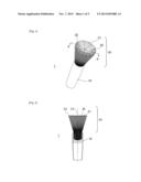 METHOD FOR APPLYING COSMETIC MATERIAL USING APPLICATOR HAVING CONCAVE     APICAL SURFACE diagram and image