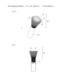 METHOD FOR APPLYING COSMETIC MATERIAL USING APPLICATOR HAVING CONCAVE     APICAL SURFACE diagram and image